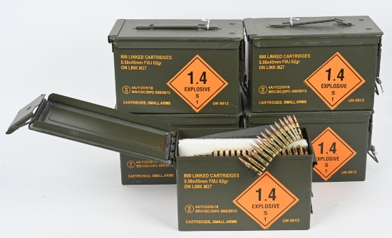4000 RDS LINKED 5.56 AMMUNITION IN USGI CANS