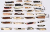 COLLECTORS LOT OF 33 FOLDING KNIVES