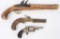 LOT (3) ANTIQUE HANDGUNS