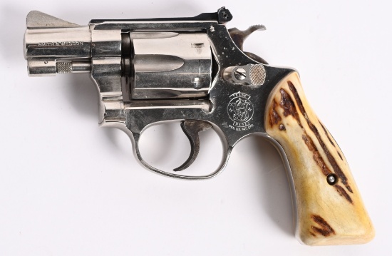 SCARCE NICKEL SMITH & WESSON MODEL 34-1 KIT GUN