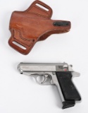 STAINLESS WALTHER PPK/S SEMI AUTO PISTOL