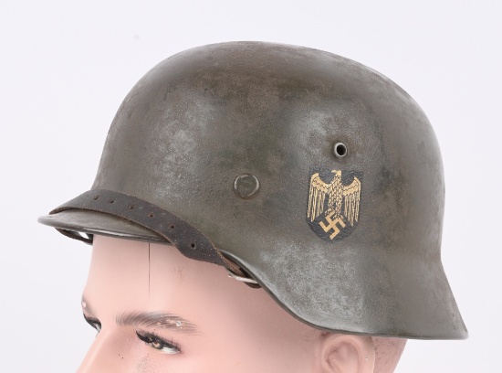 WWII NAZI GERMAN M35 DD WEHRMACHT COMBAT HELMET