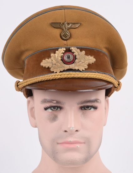 WWII ORTS LEVEL NSDAP POLITICAL LEADER'S VISOR CAP