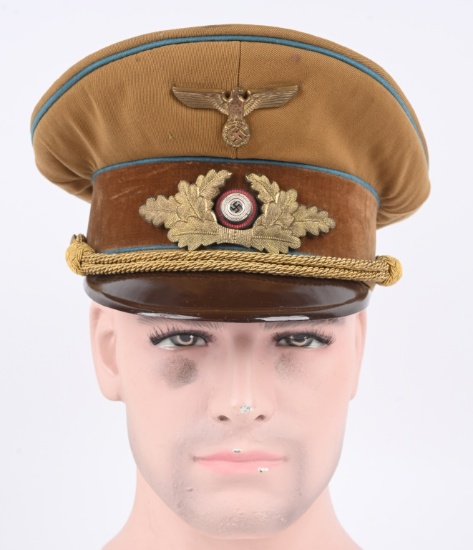 WWII ORTS LEVEL NSDAP POLITICAL LEADER'S VISOR CAP