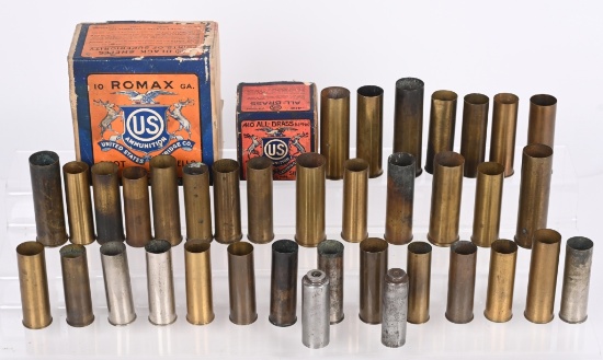 LOT RARE EARLY SHOTGUN FULL BOXES, BRASS