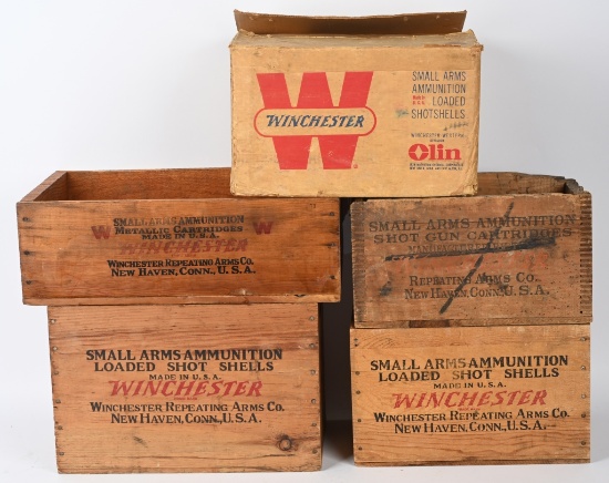 LOT (4) WINCHESTER WOODEN AMMO CRATES