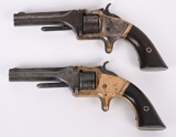 LOT (2) ANTIQUE S&W SPUR TRIGGER REVOLVERS