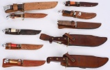 COLLECTORS LOT OF 10 WESTERN KNIVES