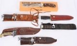 LOT OF 6 SURVIVAL AND LARGE SPORTING KNIVES