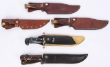 LOT OF 5 CASE, RIGID AND LINDER BOWIE KNIVES