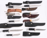 COLLECTORS LOT OF 9 BUCK FIXED BLADE KNIVES