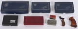 LOT OF PISTOL BOXES, AMMO, GRIPS