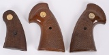 TWO PAIRS OF COLT PYTHON FACTORY WOOD GRIPS