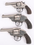 LOT (3) NICE NICKEL TOP BREAK REVOLVERS