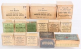 LOT (13) ANTIQUE BOXES OF BRASS & BULLETS
