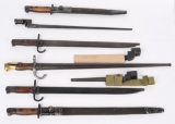 LOF OF 8 VARIOUS EUROPEAN MILITARY BAYONETS
