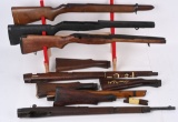 LOT OF VARIOUS MILITARY RIFLE PARTS AND STOCKS