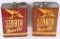 2-Strata Motor Oil Two Gallon Rectangle Metal Cans