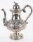 Large Silver Embossed Coffee Pot