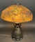 PITTSBURG AUTUMN LEAVES REVERSE PAINT TABLE LAMP