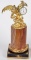 BRONZE DEVIL ON MARBLE BASE POCKET WATCH HOLDER