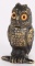 FIGURAL BRONZE OWL w/ GLASS EYES MATCH HOLDER