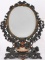 CAST IRON ORNATE MIRROR WITH FLORAL DESIGN