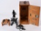 VINTAGE OAK CASED ERNST LEITZ MICROSCOPE
