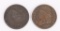 2- U.S. HALF CENTS 1825 & 1835