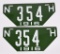 1916 New Hampshire Porcelain License Plates