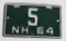 1964 Hew Hampshire Motorcycle Metal License Plate