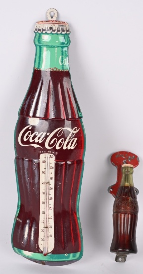 Coca-Cola Metal Thermometer & Plastic Door Pull