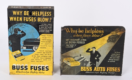 2-Different Buss Auto Fusees Metal Display