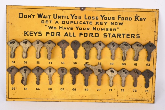 Keys for all Ford Starters Metal Sign w/Keys