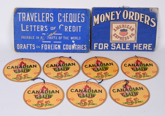 9-Cardboard Signs American Express & others