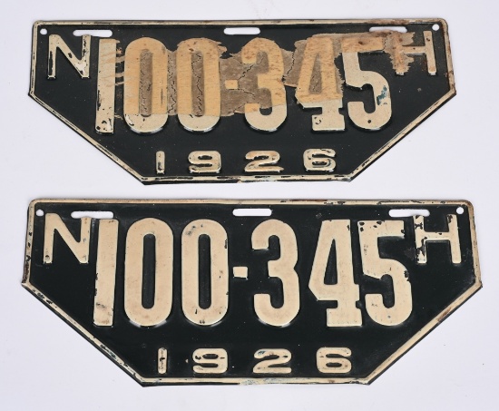 1926 New Hampshire Metal Embossed License Plates
