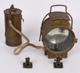 EARLY AUTOMOTIVE CARBIDE BRASS LIGHT & TANK