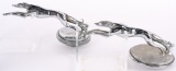 2- 1930s LINCOLN GREYHOUND MASCOT HOOD ORNAMENTS