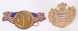 2-Large Enameled Radiator Badges