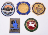 5-Enameled Foreign Radiator Badges
