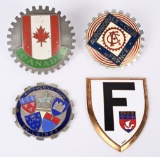 3-Foreign Enameled Radiator Badges