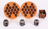 2-Painted Red Glass Reflectors and more