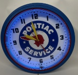 PONTIAC SERVICE NEON CLOCK