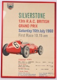 1960 SILVERTONE BRITISH GRAND PRIX RACE POSTER
