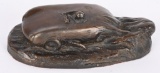 1979 BRONZE RACE CAR SCULPTURE