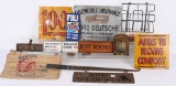 Box Lot of Advertising Signs & More