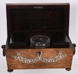 English Rosewood w/Mother of Pearl Tea Caddy