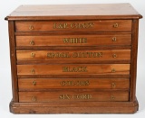 COATES 6-DRAWER WALNUT SPOOL CABINET