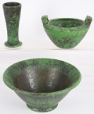 3-Pieces of Weller Coppertone Pottery