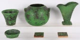 6-Pieces of Weller Coppertone Pottery